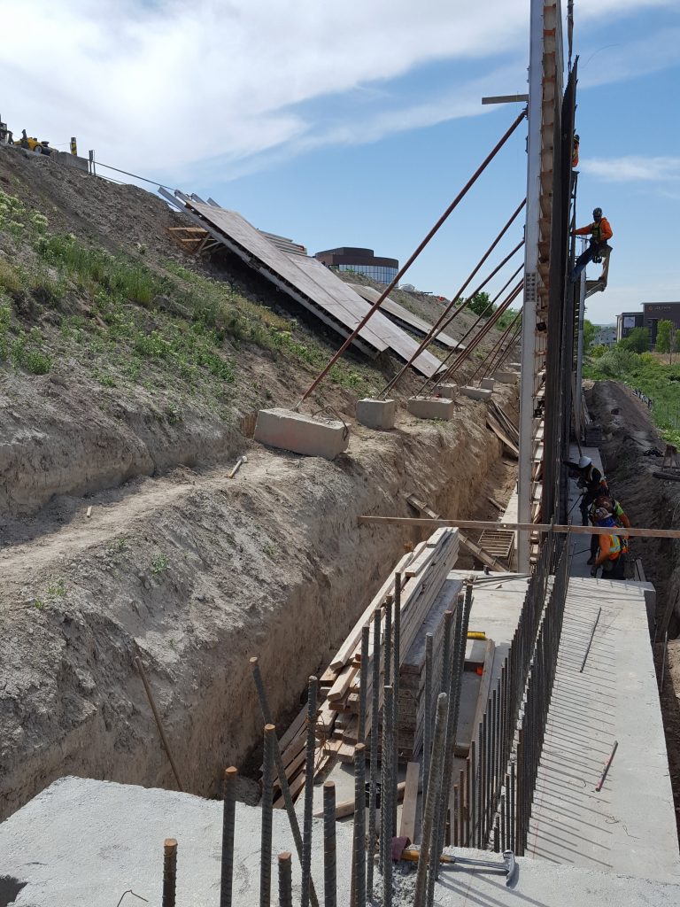 infrastructure of a concrete wall